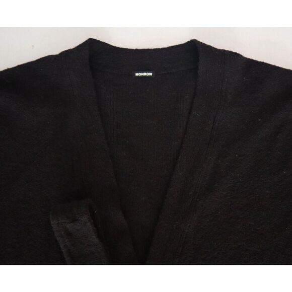 Monrow Women Sz S Black French Terry Tank Top & L/S Cropped Shirt 2-Pc Set - Picture 3 of 11